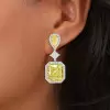 7.5ct Radiant Cut Yellow Sapphire Dangle Earrings