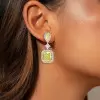 7.5ct Radiant Cut Yellow Sapphire Dangle Earrings