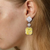 5ct Fancy Yellow Sapphire Drop Earrings in Sterling Silver