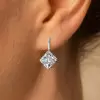 5ct Cushion Cut White Sapphire Drop Earrings