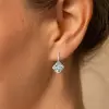 5ct Cushion Cut White Sapphire Drop Earrings