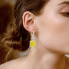 7ctw Radiant Cut Yellow Sapphire Drop Earrings