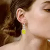 7ctw Radiant Cut Yellow Sapphire Drop Earrings