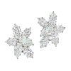 4.5ctw White Sapphire Flower Stud Earrings in Sterling Silver