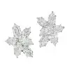 4.5ctw White Sapphire Flower Stud Earrings in Sterling Silver