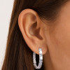 6.5ctw Princess Cut White Sapphire Hoop Earrings