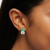 3ctw Emerald Old Mine Cushion Cut Stud Earrings