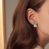 3ctw Emerald Old Mine Cushion Cut Stud Earrings