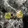 2ct Round Cut Peridot Double Under Halo Stud Earrings