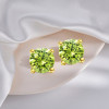 2ct Round Cut Peridot Double Under Halo Stud Earrings