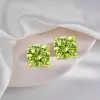 2ct Round Cut Peridot Double Under Halo Stud Earrings