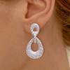 8ctw Micro-pave Setting Teardrop Drop Earrings