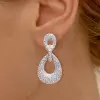 8ctw Micro-pave Setting Teardrop Drop Earrings