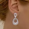 8ctw Micro-pave Setting Teardrop Drop Earrings