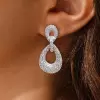 8ctw Micro-pave Setting Teardrop Drop Earrings