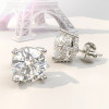 4ctw Round Cut Side-Paved Classic Stud Earrings