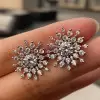 4ctw Snowflake Stud Earrings