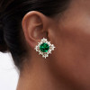 11.5ctw Cushion Cut Emerald Stud Earrings
