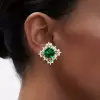 11.5ctw Cushion Cut Emerald Stud Earrings