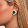 11.5ctw Cushion Cut Emerald Stud Earrings
