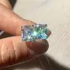 6ctw Radiant Cut White Sapphire Stud Earrings