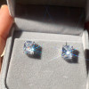 6ctw Radiant Cut White Sapphire Stud Earrings