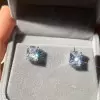 6ctw Radiant Cut White Sapphire Stud Earrings