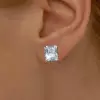 6ctw Radiant Cut White Sapphire Stud Earrings