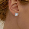 6ctw Radiant Cut White Sapphire Stud Earrings