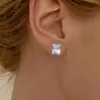 6ctw Radiant Cut White Sapphire Stud Earrings