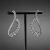 7.95ct Pear Cut White Sapphire Cuff Earrings 
