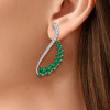 7.95ct Pear Cut Emerald Sapphire Cuff Earrings