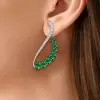 7.95ct Pear Cut Emerald Sapphire Cuff Earrings