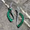 7.95ct Pear Cut Emerald Sapphire Cuff Earrings