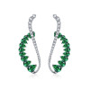 7.95ct Pear Cut Emerald Sapphire Cuff Earrings