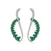 7.95ct Pear Cut Emerald Sapphire Cuff Earrings
