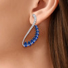 7.95ct Pear Cut Blue Sapphire Cuff Earrings