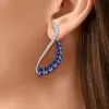 7.95ct Pear Cut Blue Sapphire Cuff Earrings