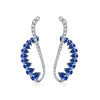 7.95ct Pear Cut Blue Sapphire Cuff Earrings
