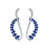 7.95ct Pear Cut Blue Sapphire Cuff Earrings