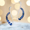 7.95ct Pear Cut Blue Sapphire Cuff Earrings
