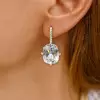 7ctw Cushion Cut White Sapphire Drop Earrings