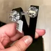 13ctw Round Cut White Sapphire Stud Earrings