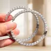 10.15ct Round Cut White Sapphire Double Hoop Earrings