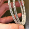 10.15ct Round Cut White Sapphire Double Hoop Earrings