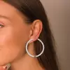 10.15ct Round Cut White Sapphire Double Hoop Earrings