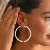 10.15ct Round Cut White Sapphire Double Hoop Earrings
