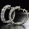 9ctw Asscher Cut White Sapphire Hoop Earrings