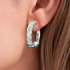 9ctw Asscher Cut White Sapphire Hoop Earrings
