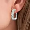 9ctw Asscher Cut White Sapphire Hoop Earrings